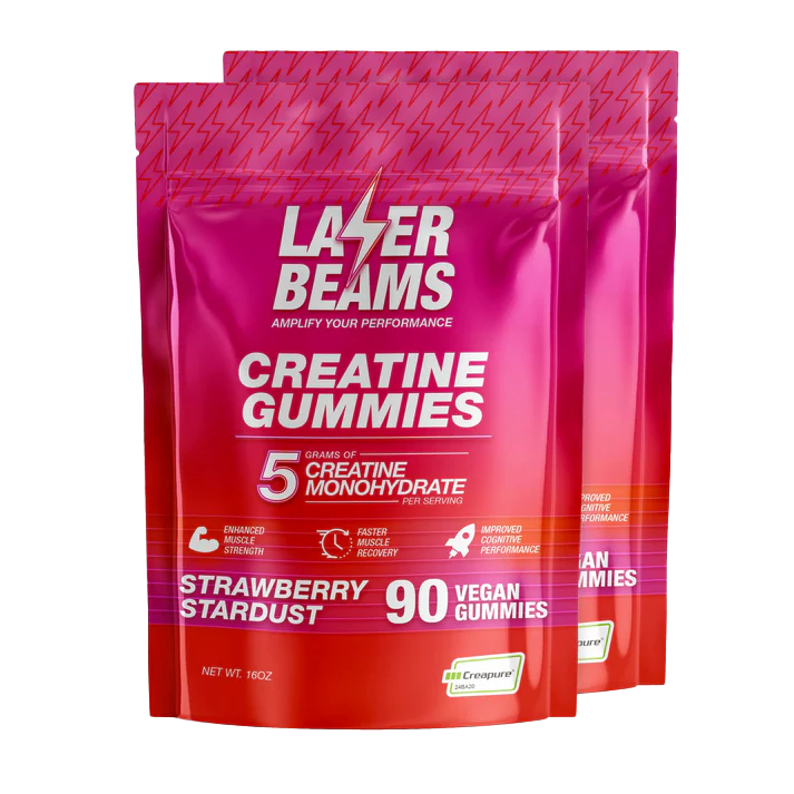 Laser Beams Gummies 2 Month Supply Strawberry Stardust Creatine Gummies