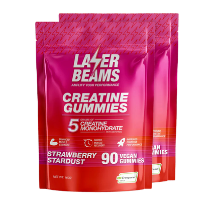 Laser Beams Gummies 2 Month Supply Strawberry Stardust Creatine Gummies