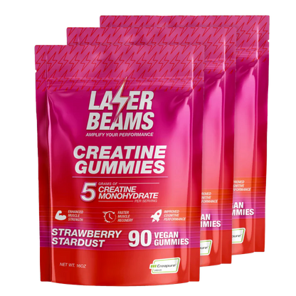 Laser Beams Gummies 3 Month Supply Strawberry Stardust Creatine Gummies