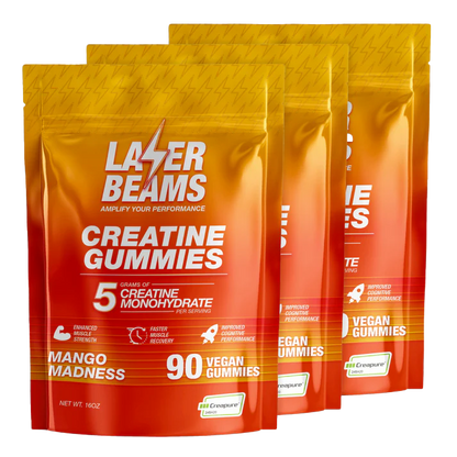 Laser Beams Gummies 3 Month Supply Mango Madness Creatine Gummies